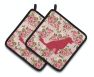 Labrador Shabby Chic Pink Roses  Pair of Pot Holders