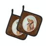 Long Haired Red Dachshund Pair of Pot Holders