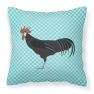 Minorca Ctalalan Chicken Blue Check Fabric Decorative Pillow