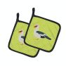 Muscovy Duck Green Pair of Pot Holders