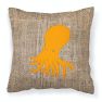 Octopus Burlap and Orange BB1098 Fabric Decorative Pillow
