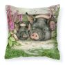 Pigs Under The Fence by Debbie Cook Fabric Decorative Pillow