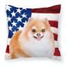 Pomeranian #2 Patriotic Fabric Decorative Pillow