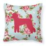 Poodle Shabby Chic Blue Roses BB1114 Fabric Decorative Pillow