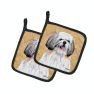 Shih Tzu Wipe your Paws Pair of Pot Holders
