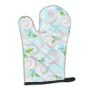 Watercolor Blue Flowers and Swirls Oven Mitt