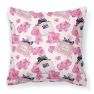 Watercolor Pink Flowers and Perfume Fabric Decorative Pillow
