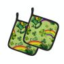 Watercolor St Patrick's Day Lucky Leprechan Pair of Pot Holders
