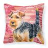 Welsh Terrier Love Fabric Decorative Pillow