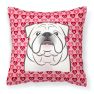 White English Bulldog  Fabric Decorative Pillow