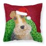 Wire Fox Terrier Christmas Fabric Decorative Pillow
