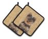 Yorkie Puppy / Yorkshire Terrier Pair of Pot Holders