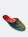 Embroidered Dragon in Teal Velvet Mules Slippers