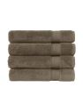 Classic Turkish Towels Genuine Cotton Soft Absorbent Amadeus Bath Towels 30x54 4 Piece Set - Coffee
