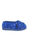 Womens/Ladies Davina Floral Superwide Slippers - Navy Blue