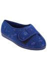 Womens/Ladies Davina Floral Superwide Slippers - Navy Blue - Navy Blue