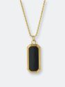 Gold Frame Pendant Necklace with Black Onyx