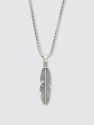 Sterling Silver Feather Necklace - Silver