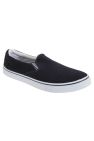 Mens Gusset Casual Canvas Yachting Shoes - Navy Blue