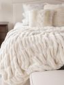 Couture Collection Champagne Mink Faux Fur Throws Blanket