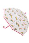 Kids Rainbow Dome Stick Umbrella - Clear/Pink - Clear/Pink