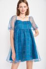 Farrah Babydoll Dress - Blue
