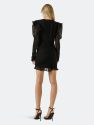 Textured Long Sleeves Ruched Mini Dress