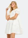 Puff Sleeve Babydoll Dress - White
