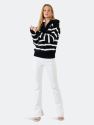 Striped Knit Zip Pullover