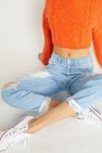 Super High Rise Non-Stretch Relaxed Mom Jeans - Light Blue - Light Blue