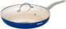 8 in. Ceramic Aluminum Nonstick Frying Pan In Sapphire Blue With Lid - Sapphire Blue