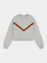 Chevron Rib Classic Sweatshirt - Grey Marle