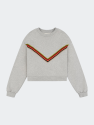 Chevron Rib Classic Sweatshirt - Grey Marle