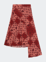Paisley Asymmetrical Skirt - Red Paisley