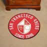 San Francisco 49ers Roundel Rug - 27in. NFL Retro Logo, 49ers Shield Logo - Red
