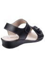 Fleet & Foster Womens/Ladies Sapphire Touch Fastening Leather Sandals (Black)