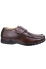 Mens Fred Dual Fit Leather Moccasin Shoes - Brown