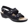 Womens/Ladies Amaretto Touch Fastening Leather Sandals - Black - Black