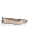 Womens/Ladies Anne Punched Detail Leather Pump - Bronze