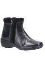 Womens/Ladies Mona Zip Ankle Leather Boot (Black) - Black