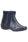 Womens/Ladies Mona Zip Ankle Leather Boot - Navy - Navy