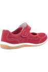 Womens/Ladies Morgan Touch Fastening Suede Shoe (Red)