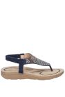Womens/Ladies Mulberry Elastic Sandal - Navy