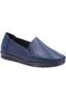 Womens/Ladies Shirley Leather Loafers - Navy - Navy