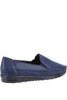 Womens/Ladies Shirley Leather Loafers - Navy