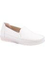 Womens/Ladies Shirley Leather Loafers (White) - White