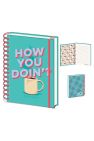 Friends How You Doin? A5 Wirebound Notebook (Green/Red/White) (One Size) - Green/Red/White