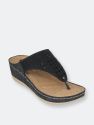 Kiara Black Wedge Sandals - Black