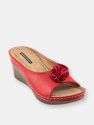 Sydney Red Wedge Sandals - Red
