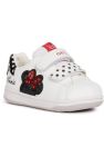 Geox Baby New Flick Leather Sneakers (White/Black) - White/Black